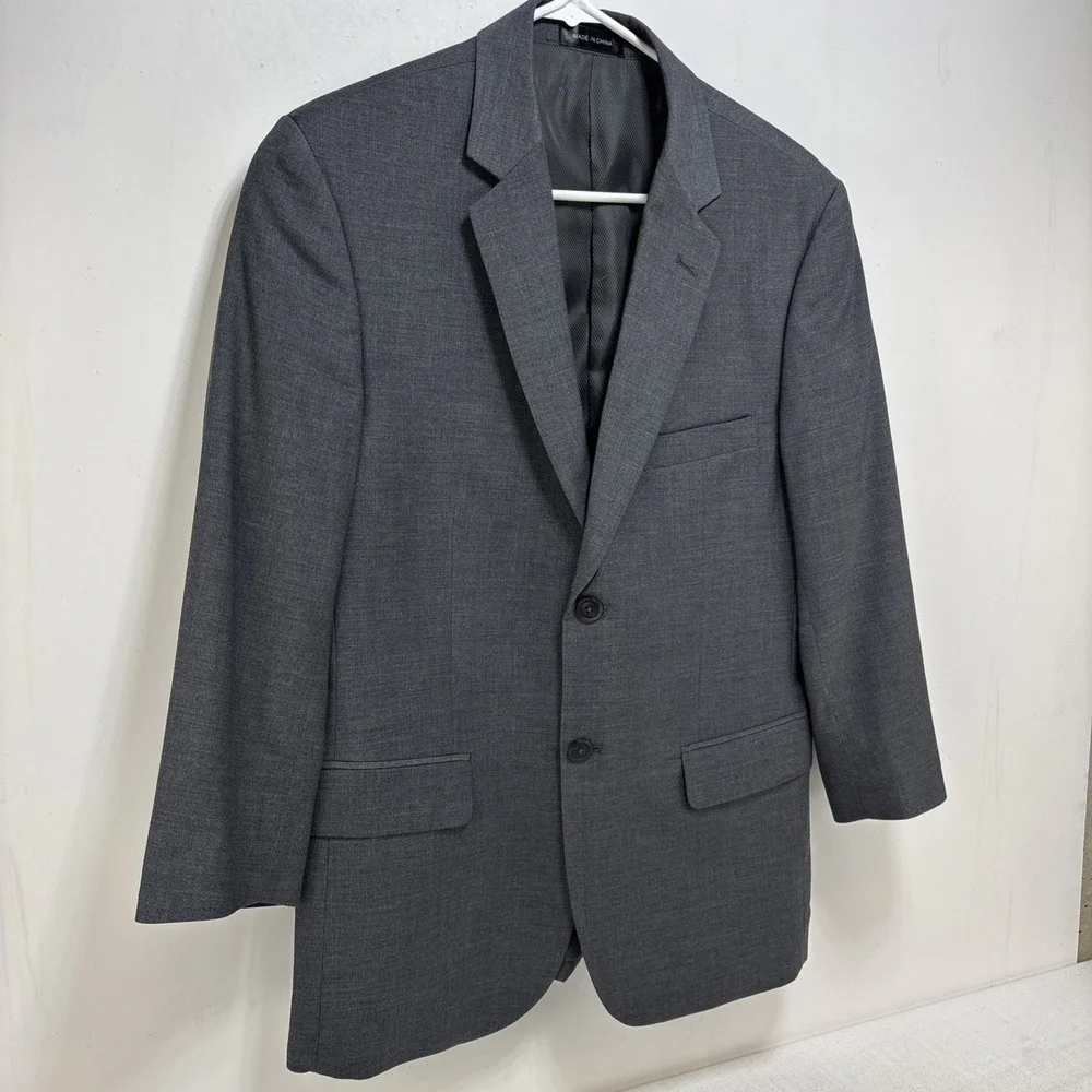 Pronto Uomo Men's Gray Blazer Suit Jacket Size 38S Wool‎ Blend Classic Business